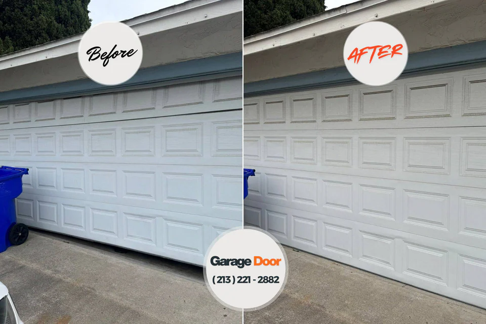 Before and after: garage door repair Utica, IN